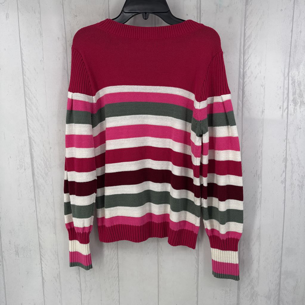 M striped crewneck sweater