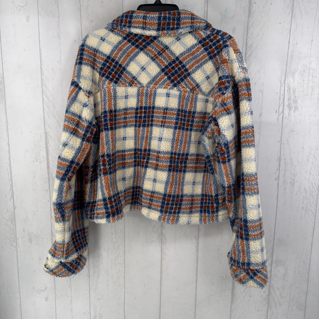 S plaid sherpa jacket