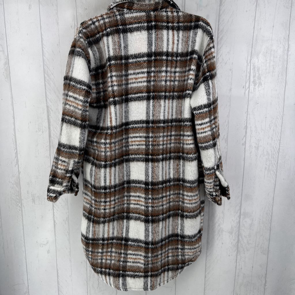 S plaid long jacket