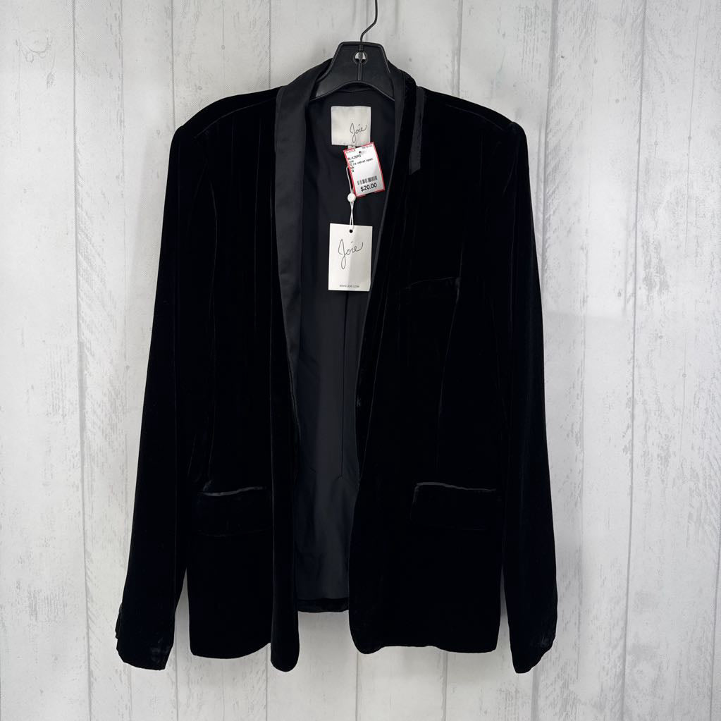 12 l/s velvet open blazer