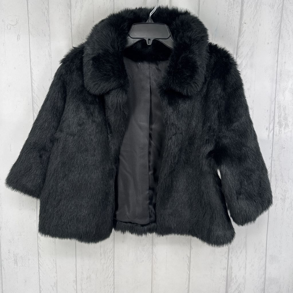 M/L crop faux fur coat