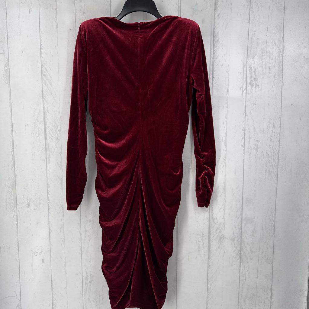 R348 S v-neck ruche velvet dress