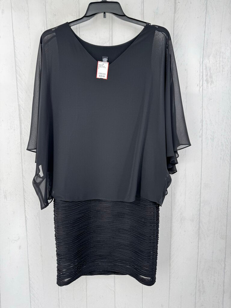 10 sheer overlay pleated dress