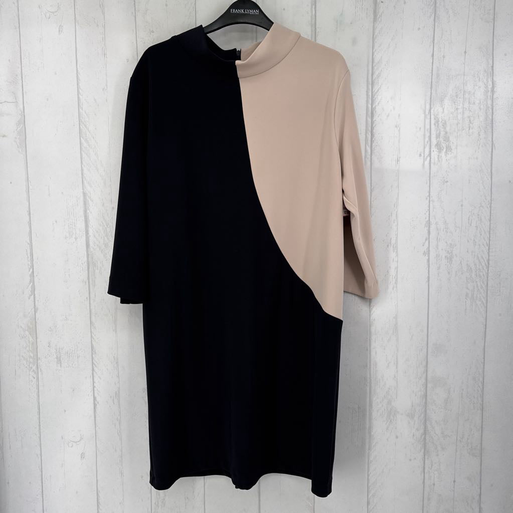 L colorblock 3/4 slv dress