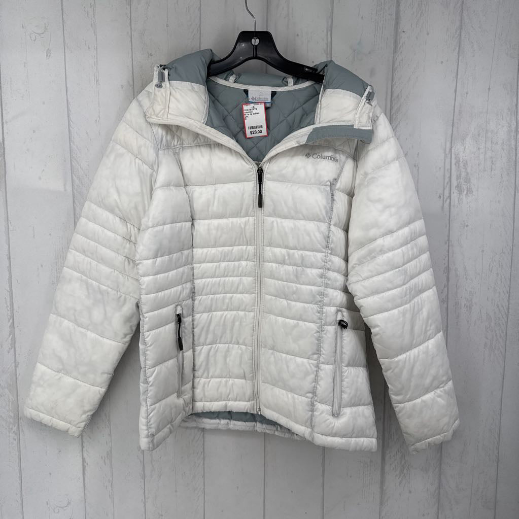 M l/s zip quilted coat