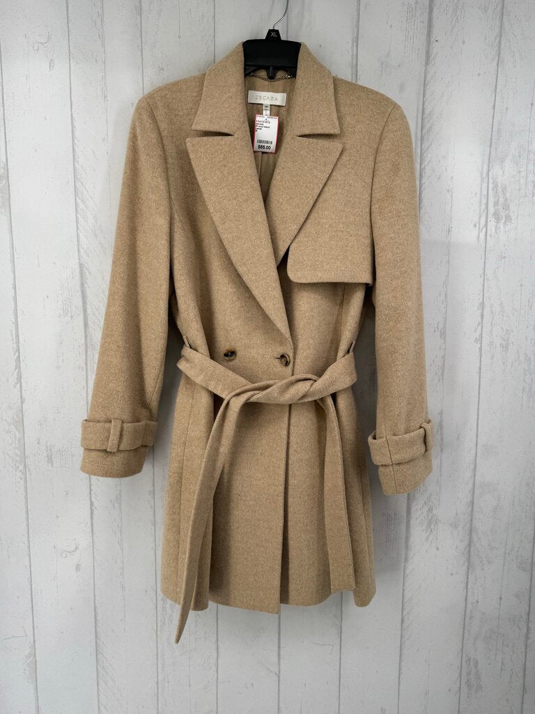 M wool blend trench style coat