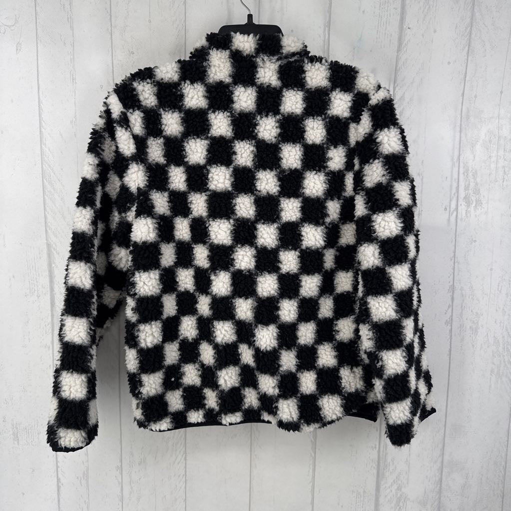 R84 XL check sherpa zip coat