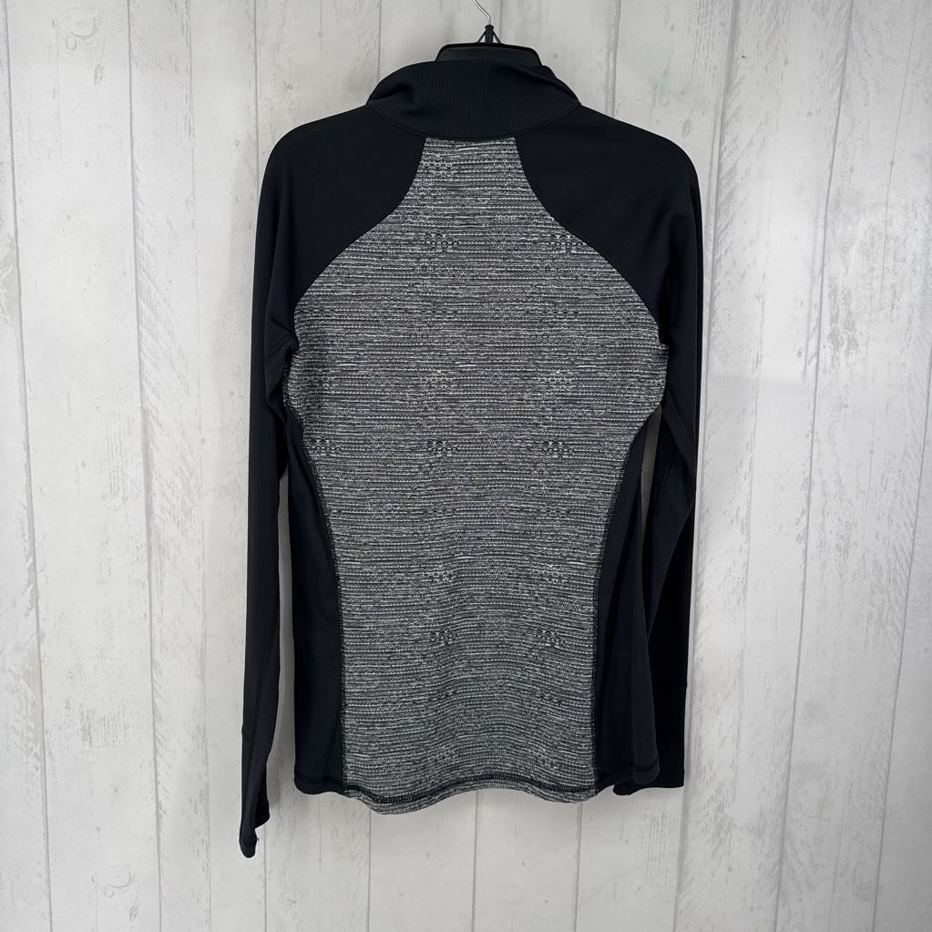 L l/s marled quarter zip top