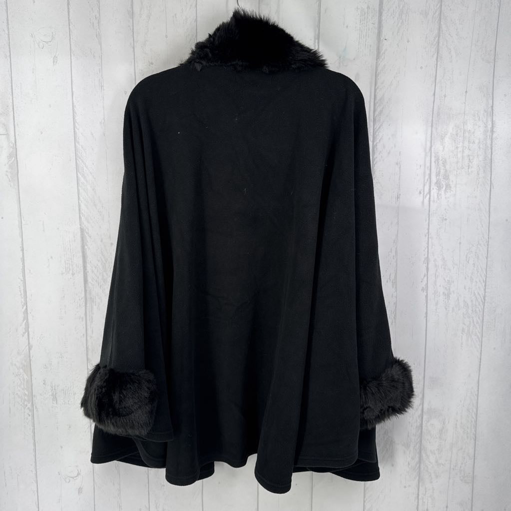 L/XL faux fur trim cape
