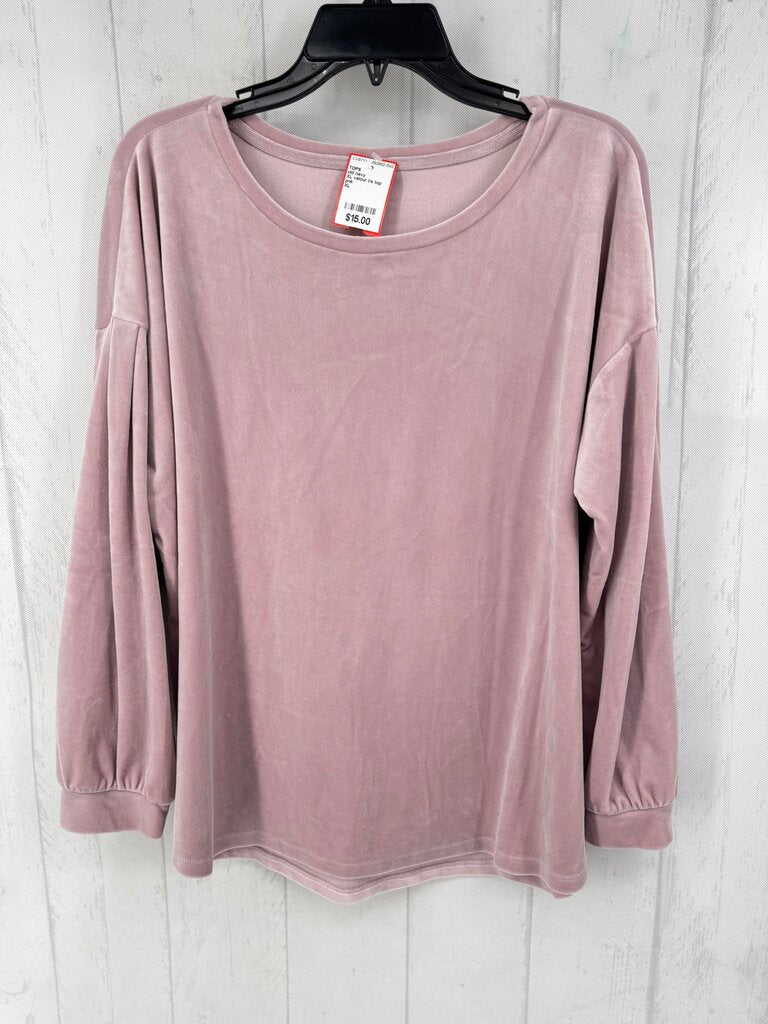 XL velour l/s top