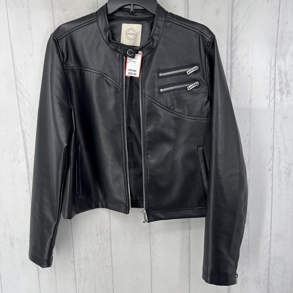 L faux leather jacket
