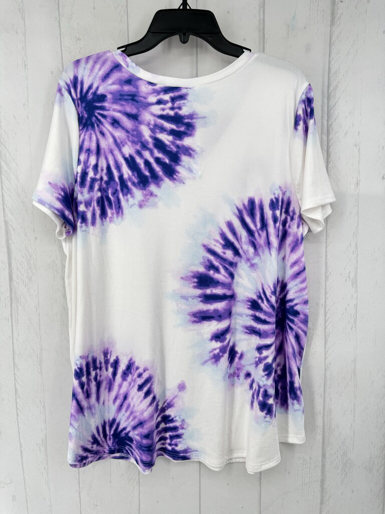 XL tie-dye v-neck s/s top