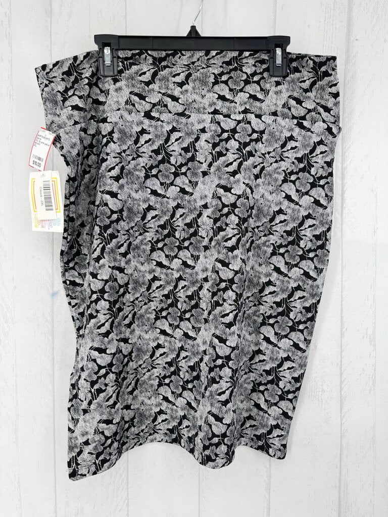 2XL flo print pull-on skirt