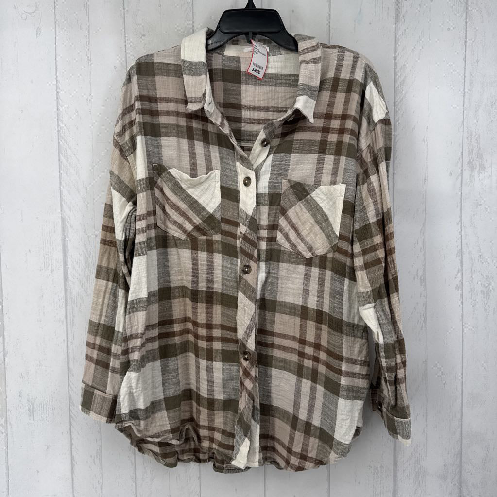 XL l/s button plaid shirt
