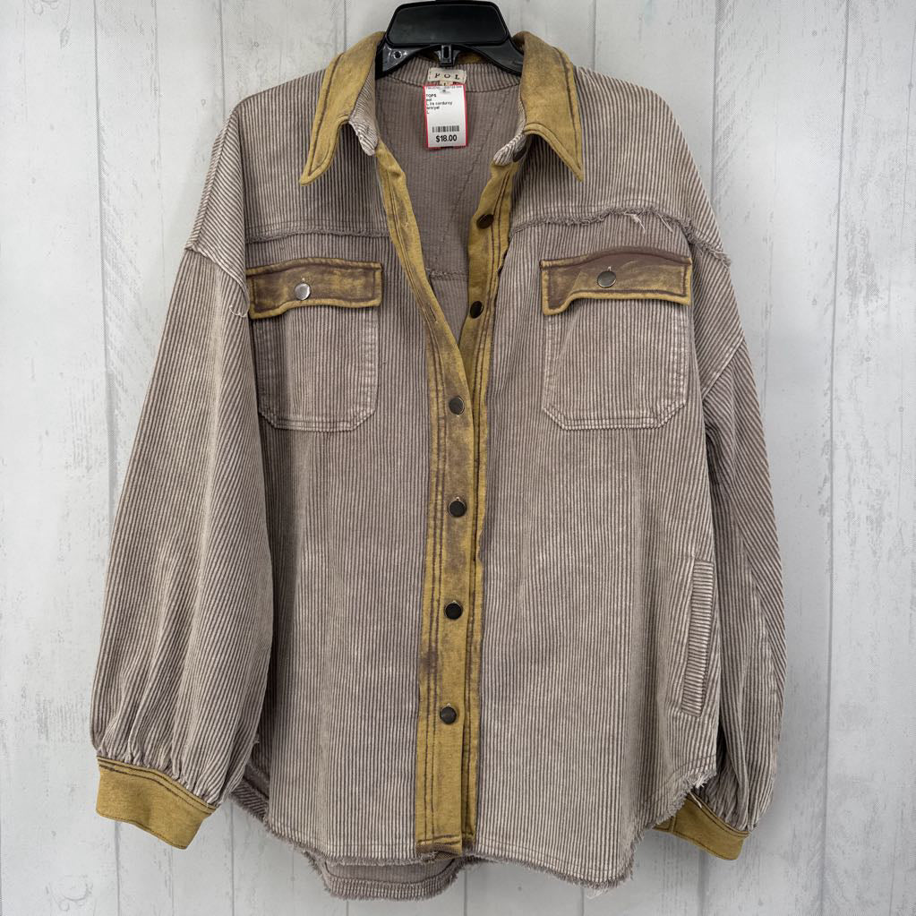L l/s corduroy shacket