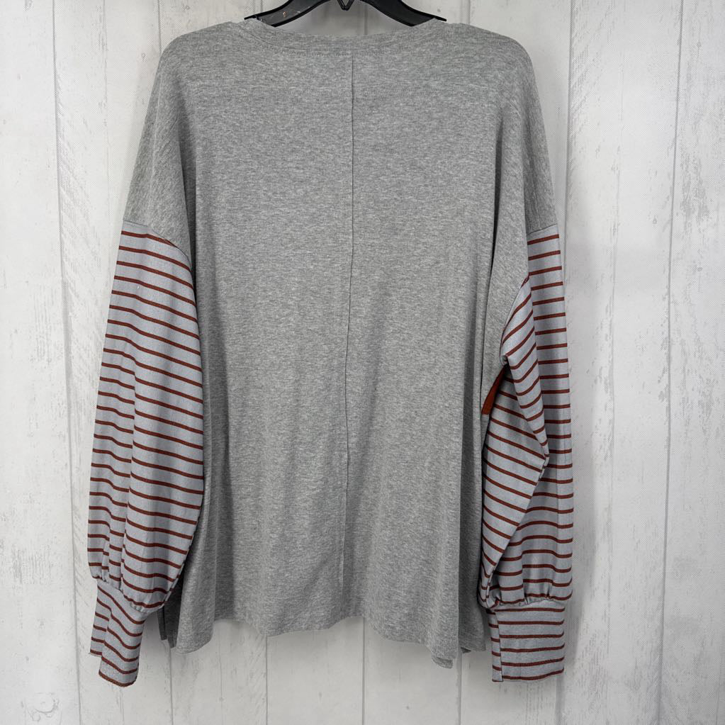 XL stripe slv top