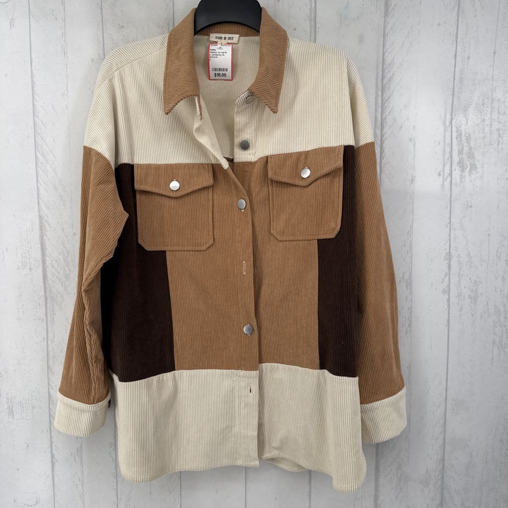 L corduroy l/s shacket