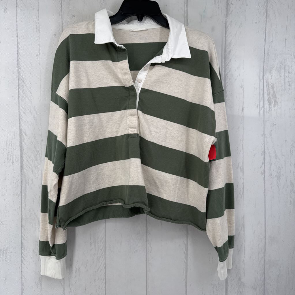 R45 Sporty 1/2 Buttoned Striped l/s