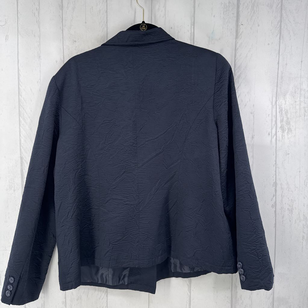 Single Button Textured Blazer