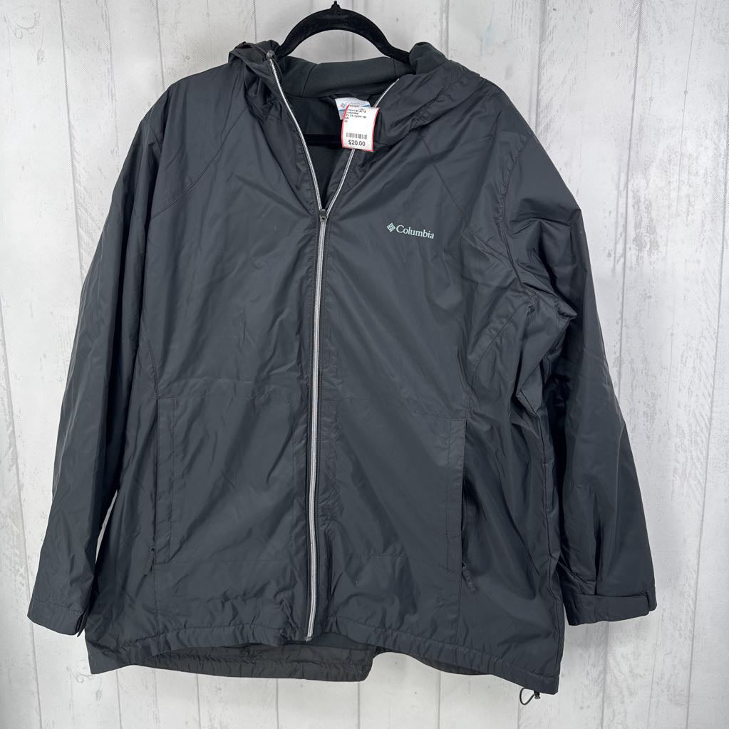2x l/s nylon zip jacket w/ hood