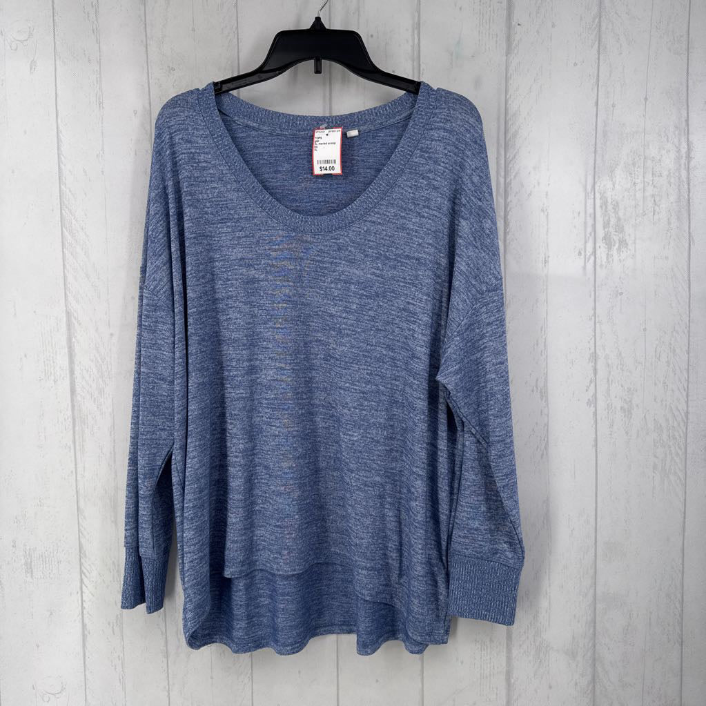 XL marled scoop neck l/s top