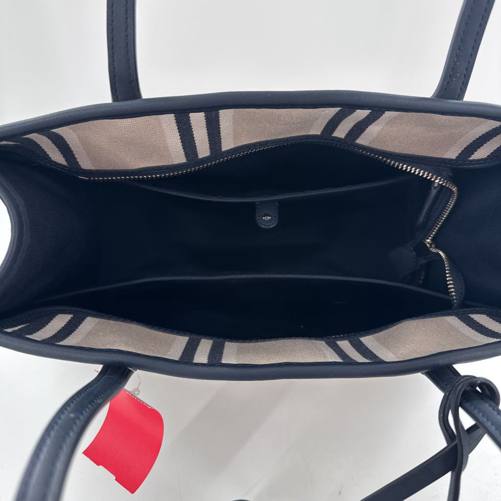 striped canvas med tote bag