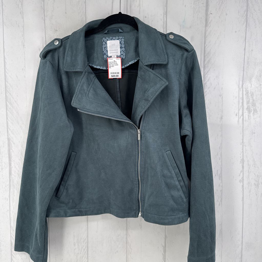 XXL faux suede moto jacket