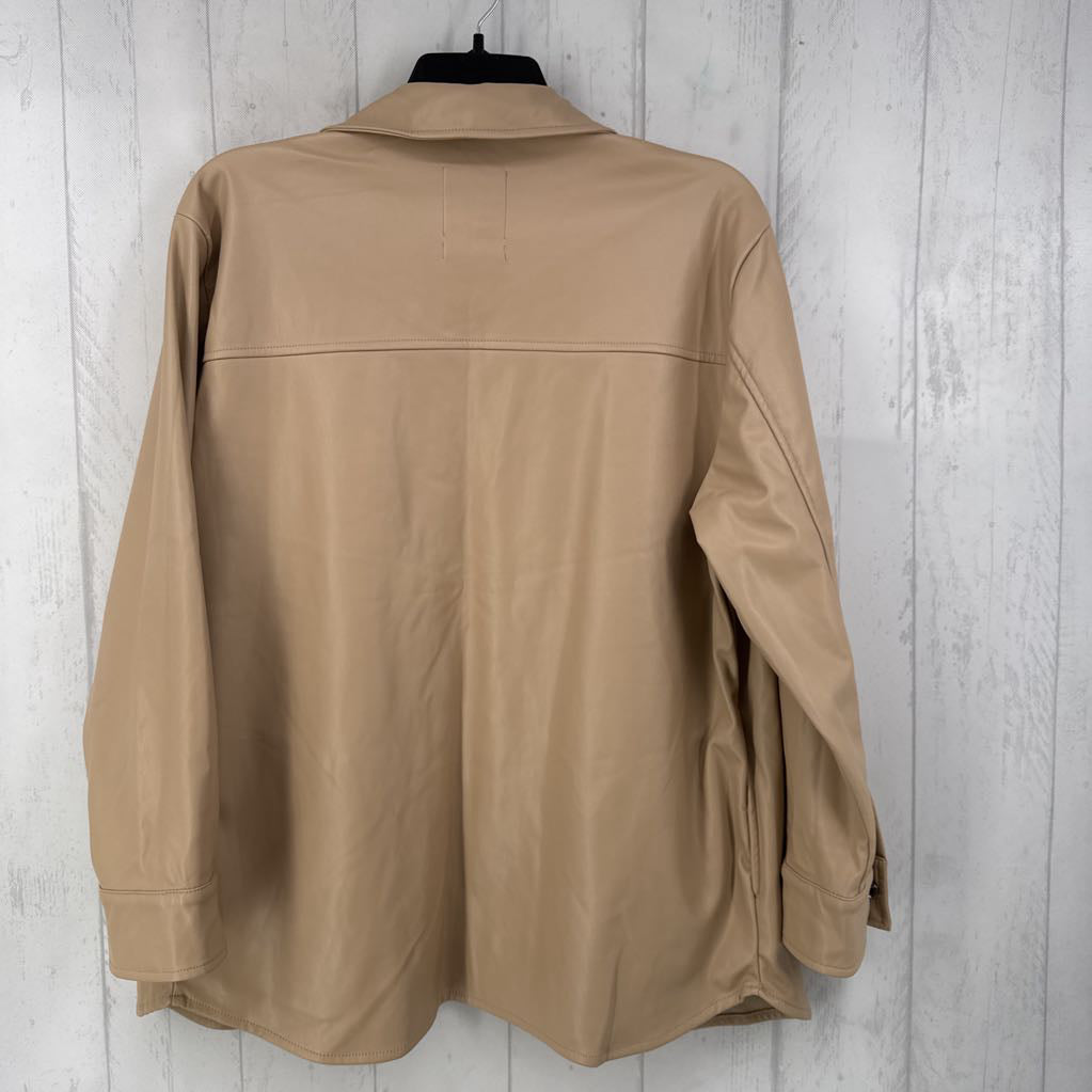 XL vegan leather shacket