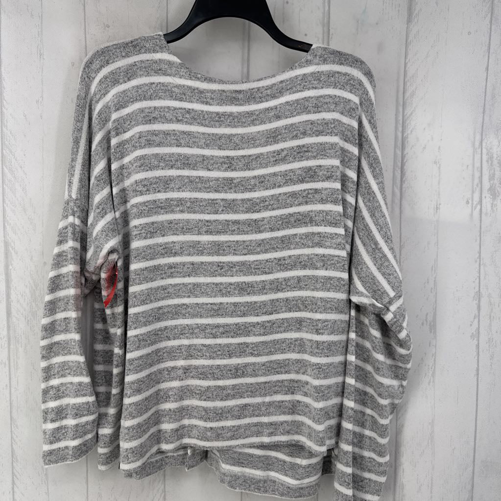 XL striped v-neck cardi