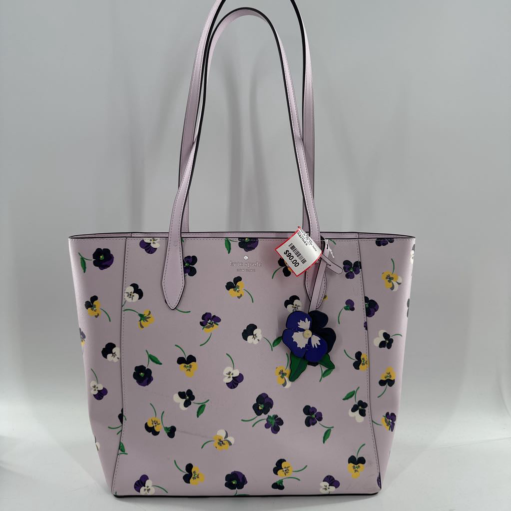 floral zip top tote