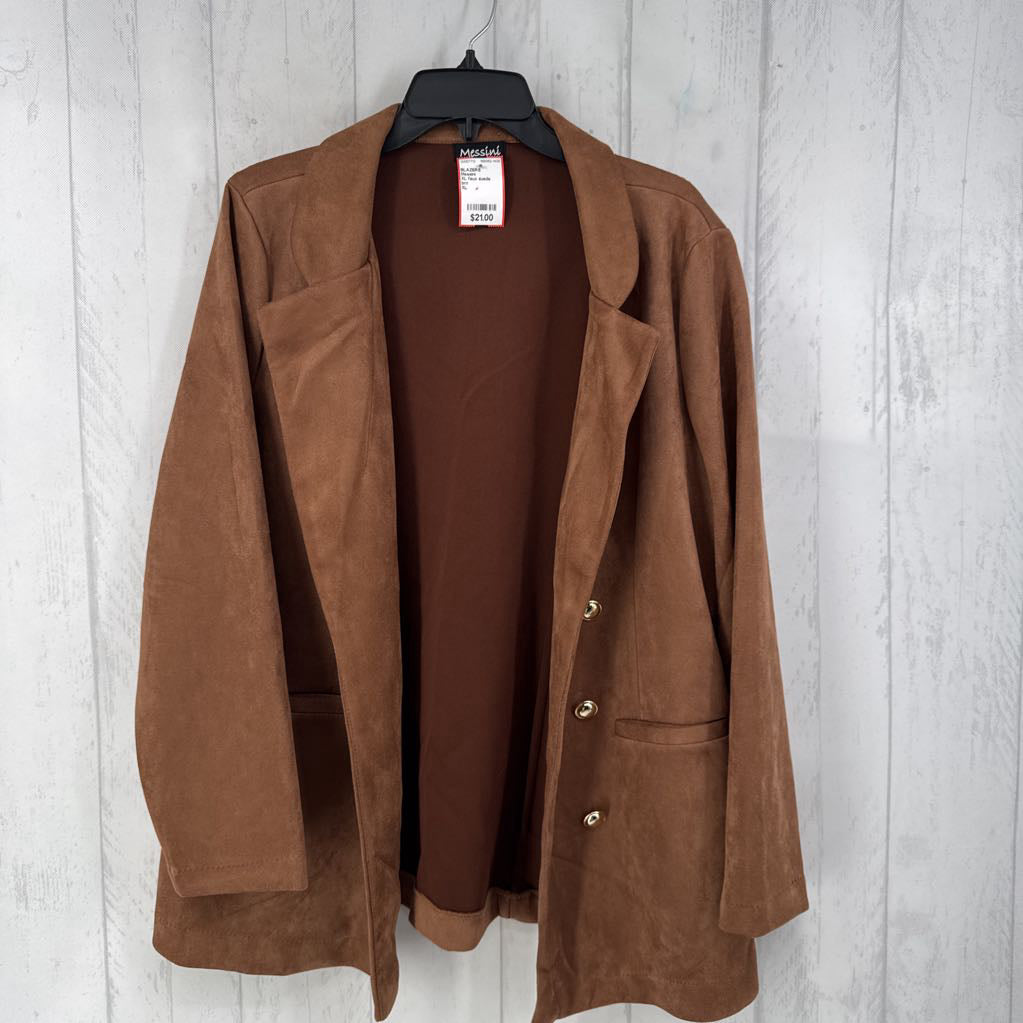 XL faux suede blazer