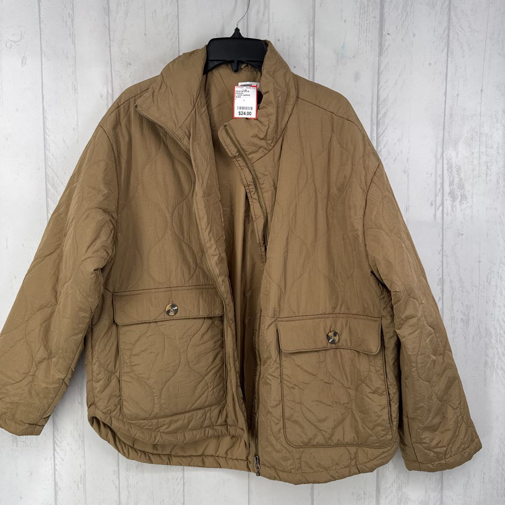 L nylon quilted jacket