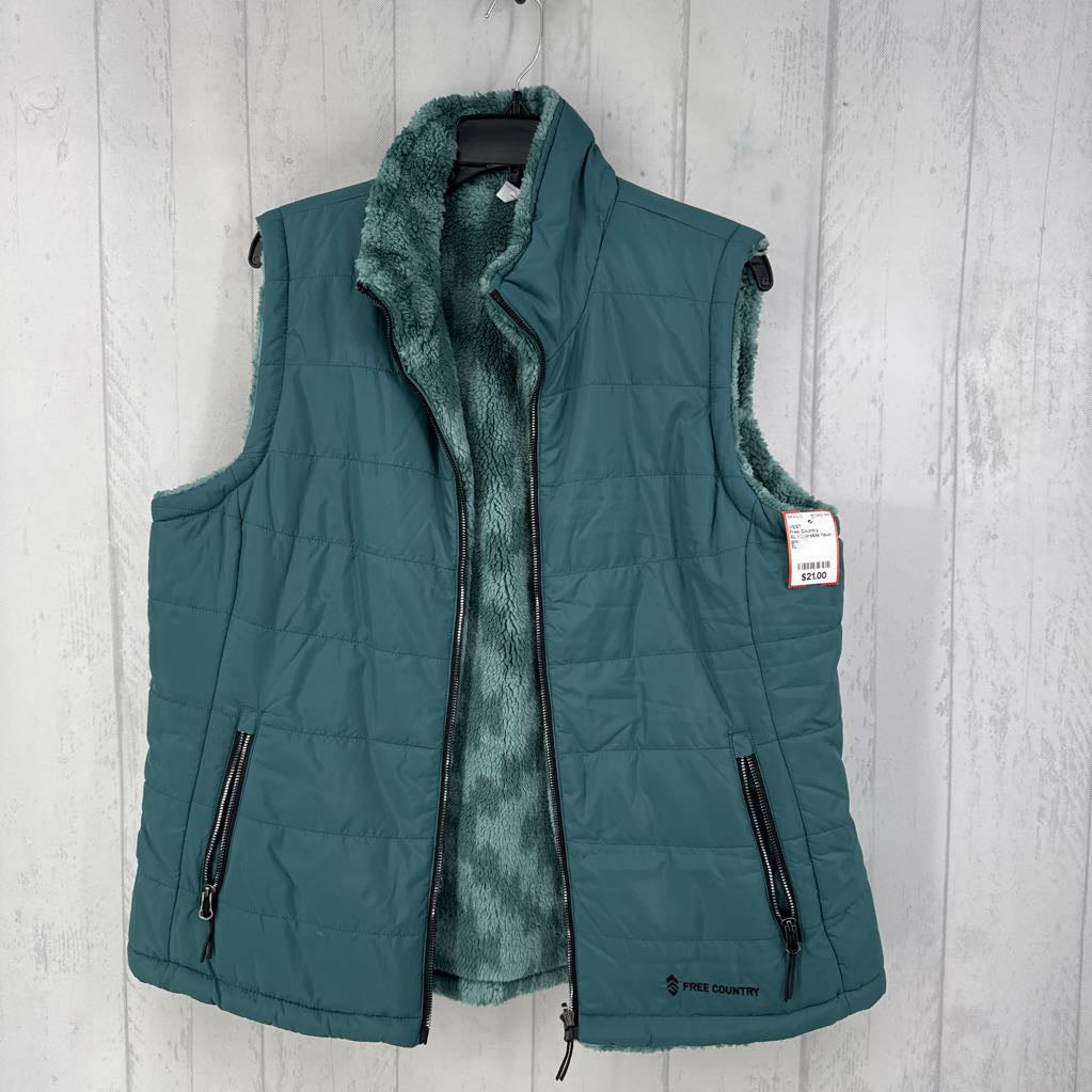 XL reversible faux-fur vest