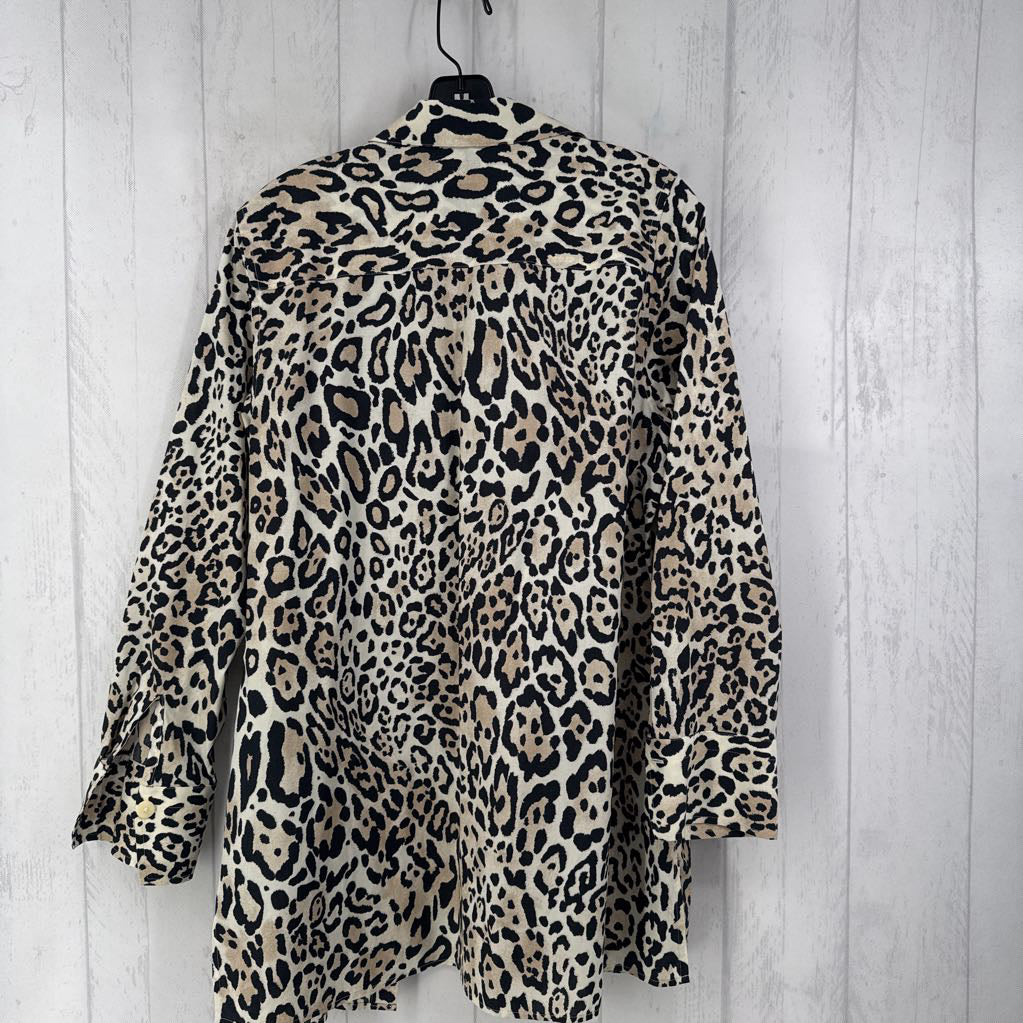 L l/s animal print button shirt