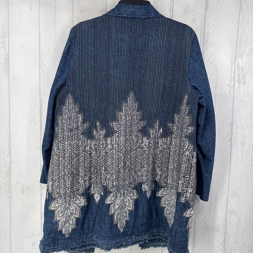 L l/s open embroidered blazer