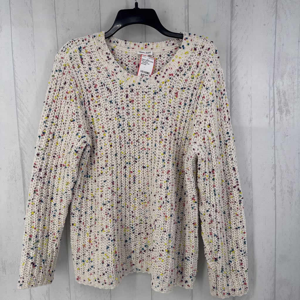 L confetti knit sweater