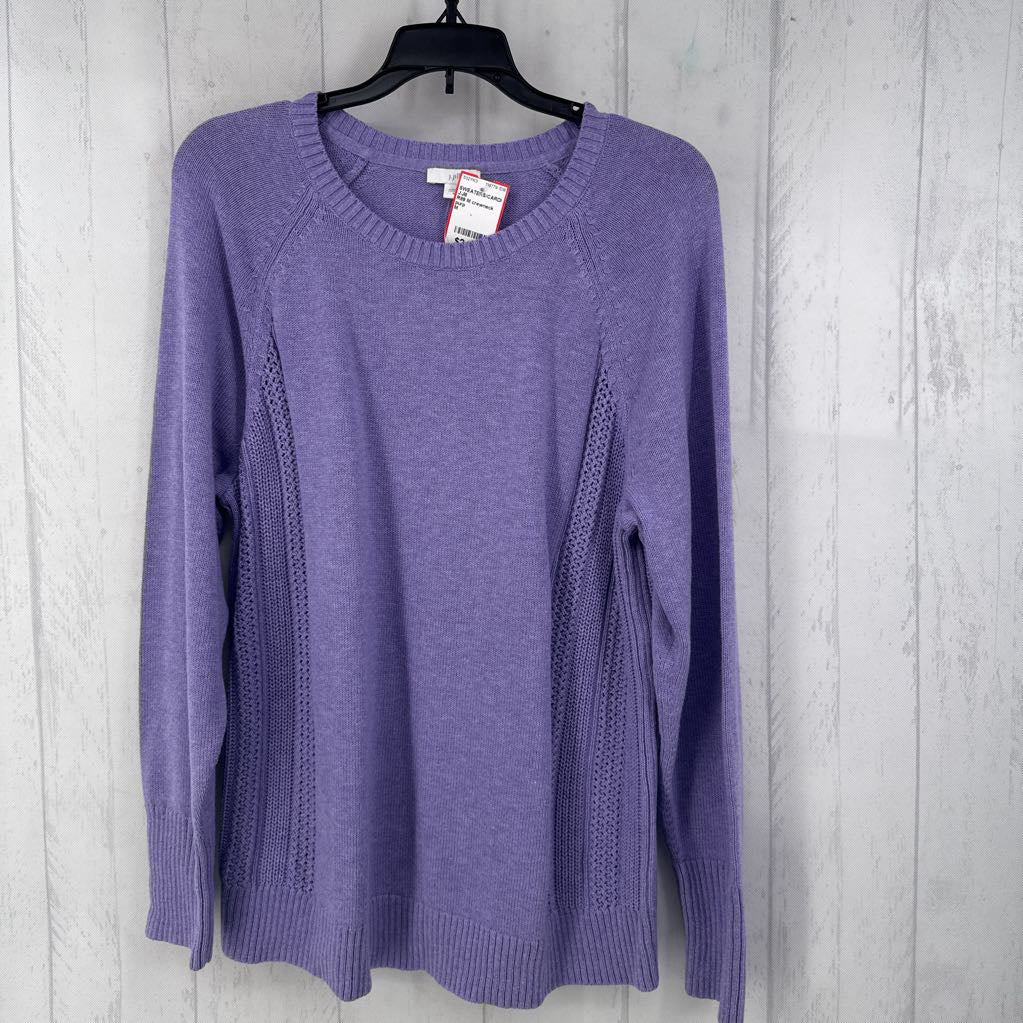 R89 M crewneck crochet sides sweater