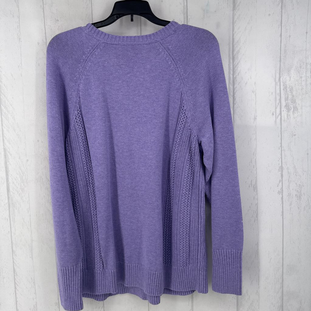 R89 M crewneck crochet sides sweater