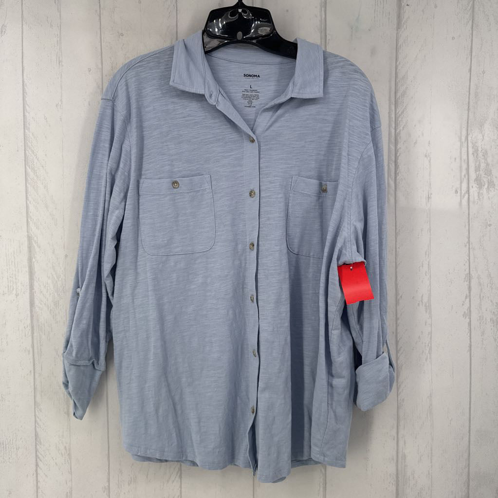 L button down tab slv top