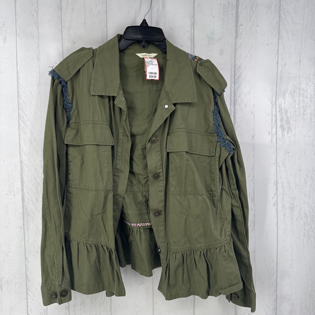 XL floral back twill jacket