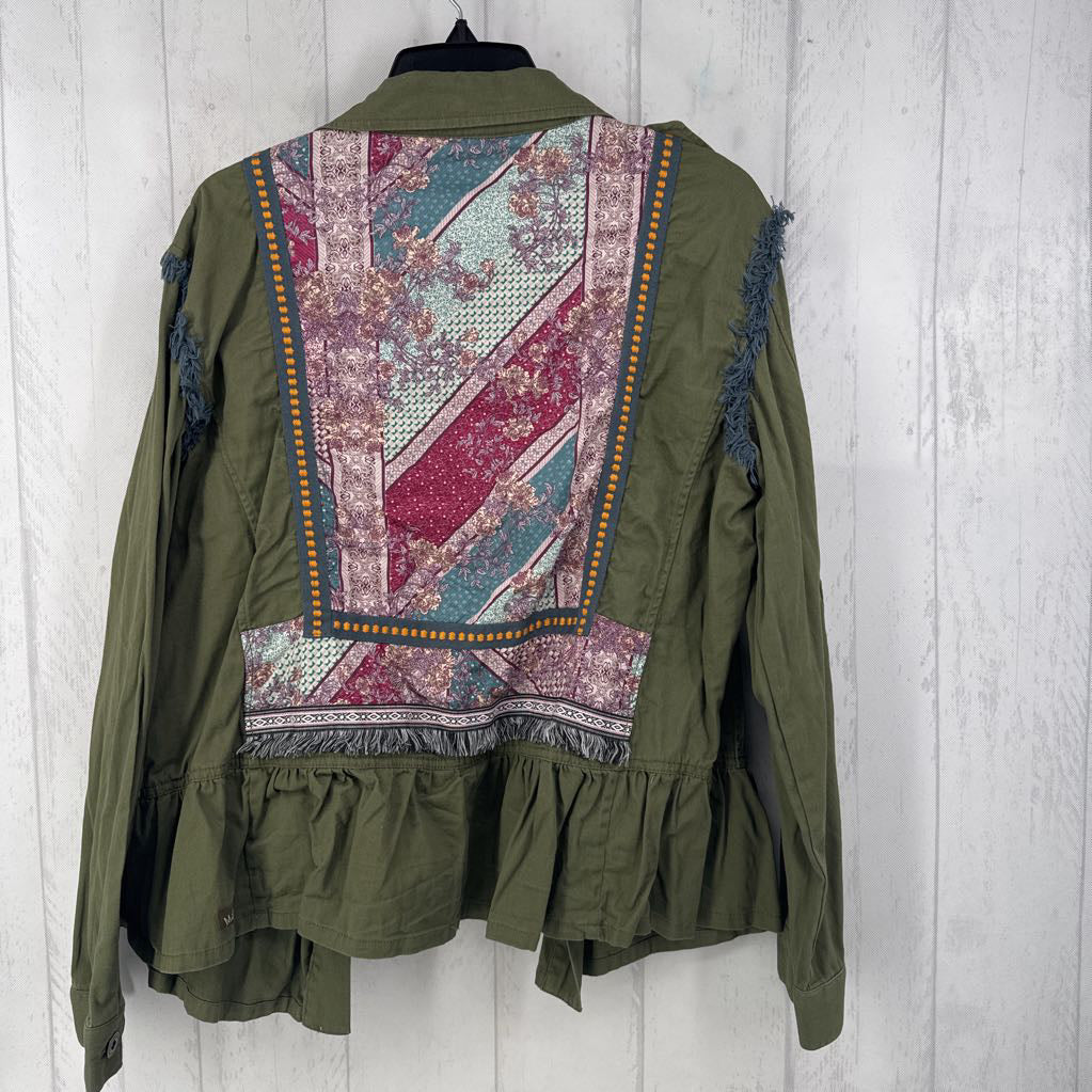 XL floral back twill jacket