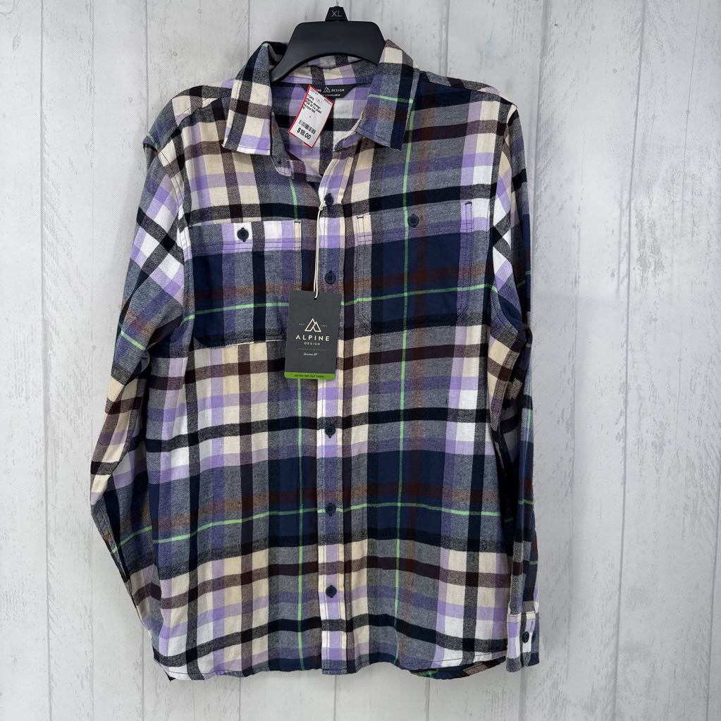 R35 M l/s plaid button shirt