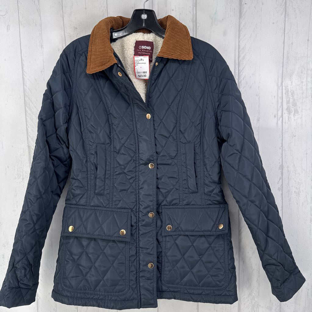 M quilted sherpa lined coat