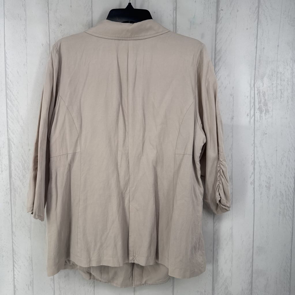 XL ruched 3/4 slv blazer