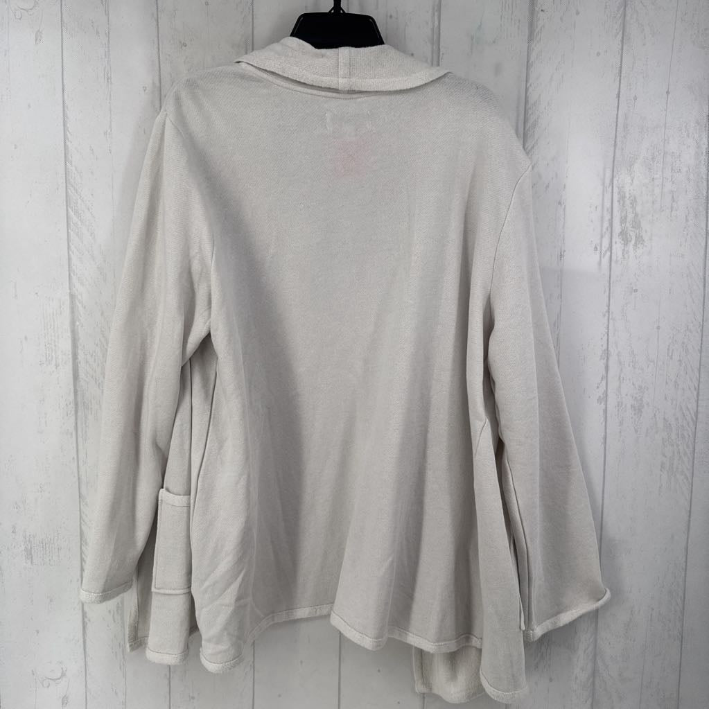 L l/s open cardigan w/ pockets