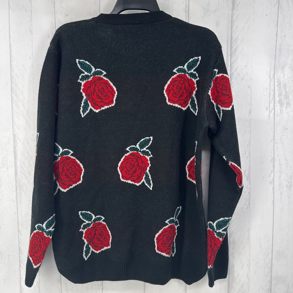 XL rose print sweater