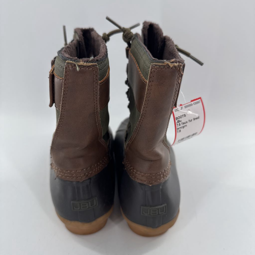 7.5 faux fur lined duck boots