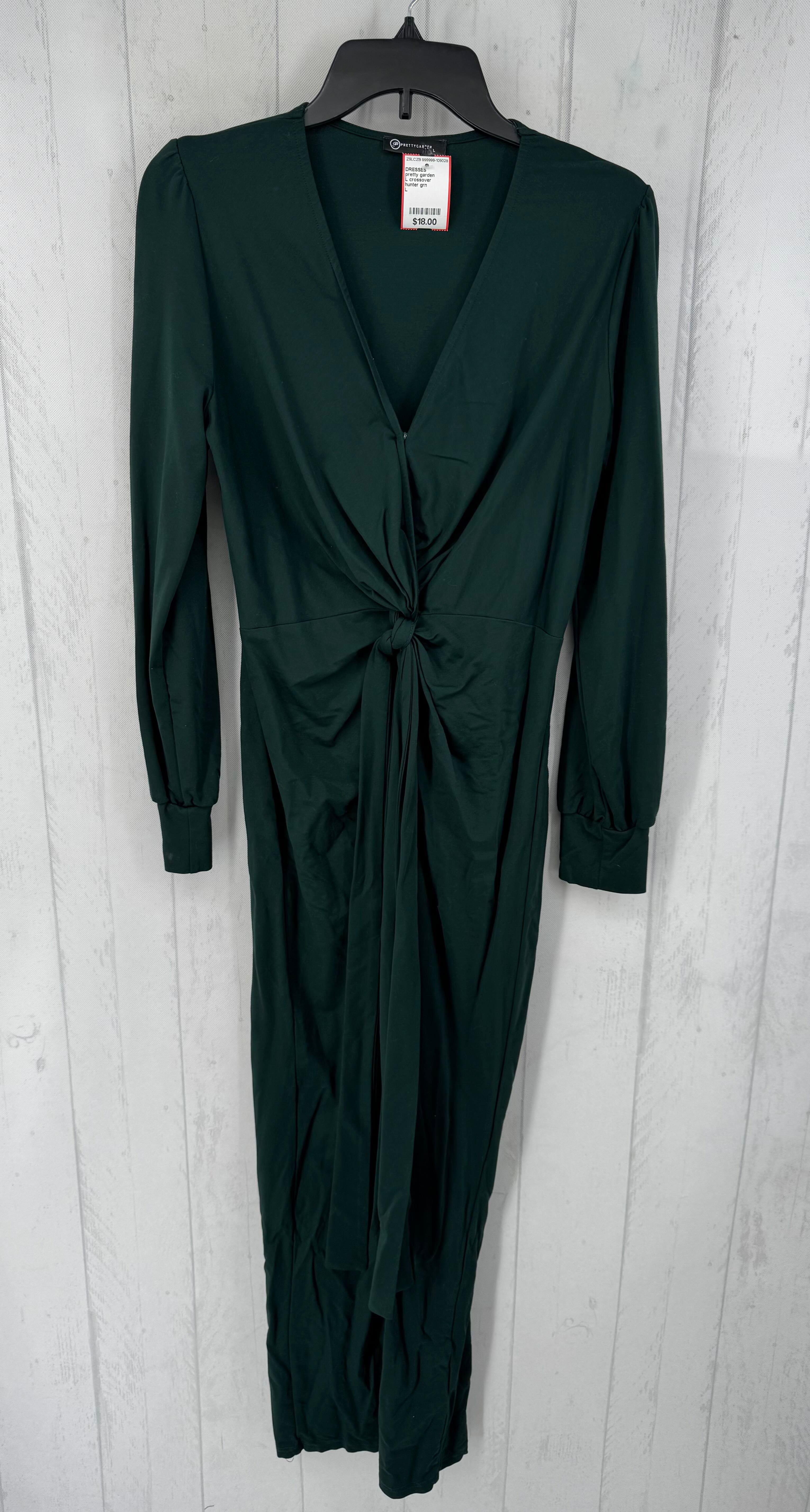 L crossover gathered l/s dress