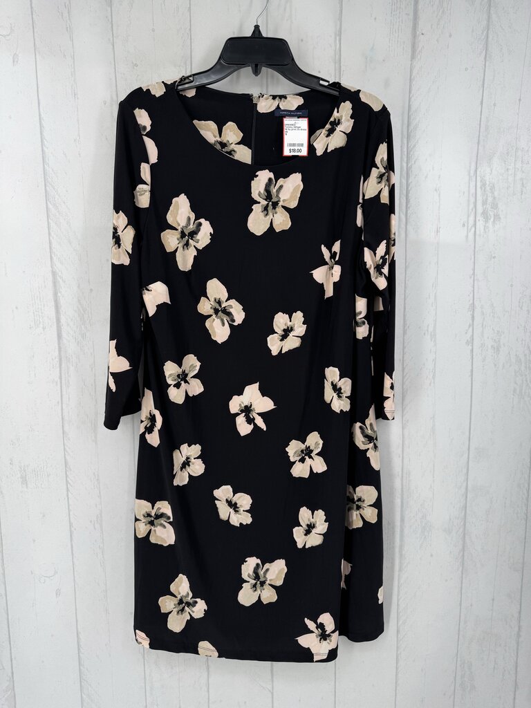 16 flo print l/s dress