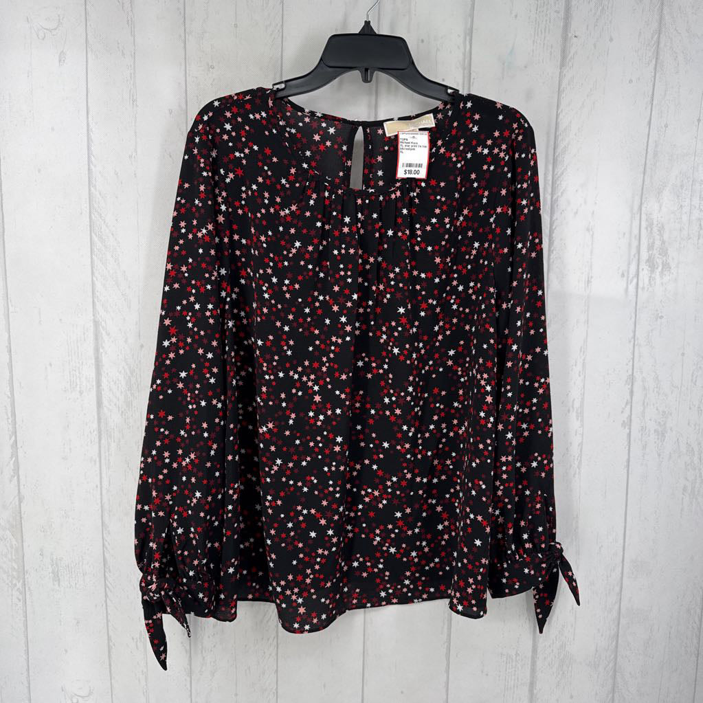XL star print l/s top